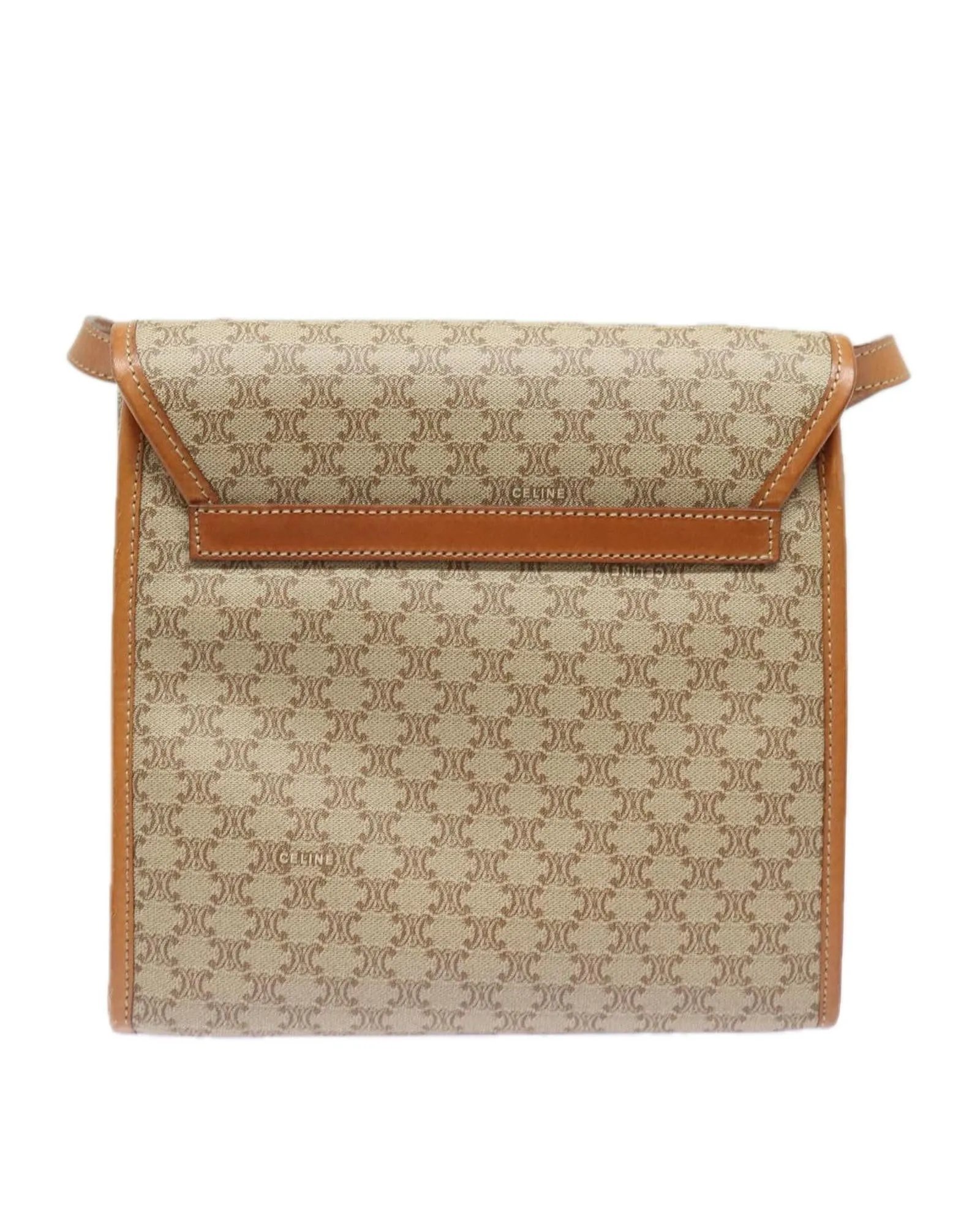 Canvas Macadam Shoulder Bag with Gold Accents