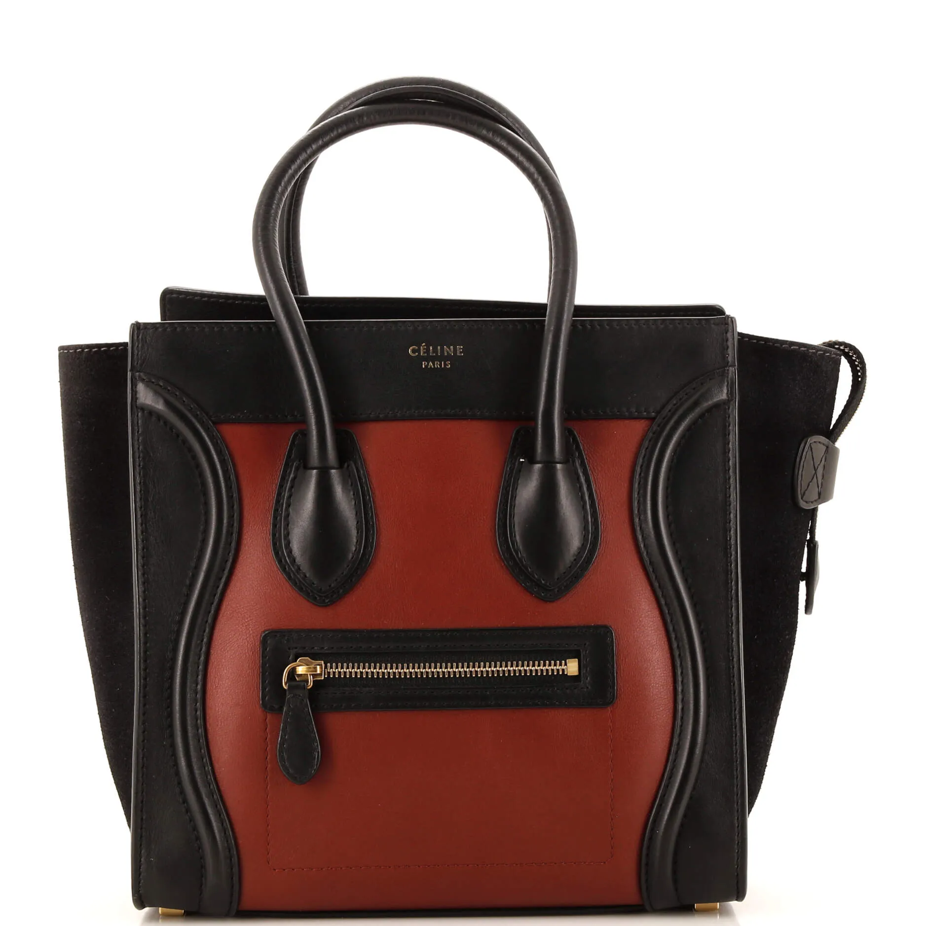 CELINE Bicolor Luggage Bag Leather Micro