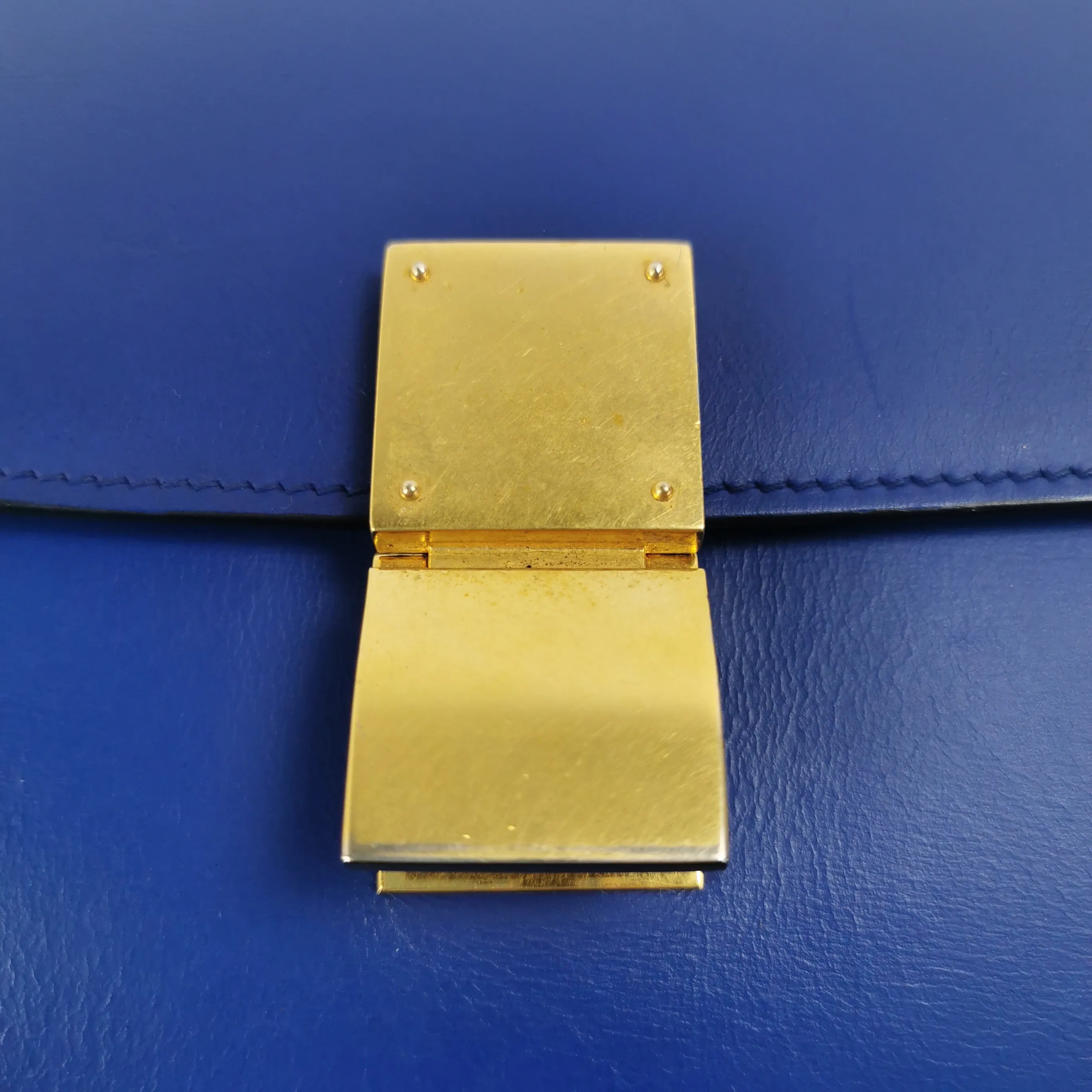 Celine Classic Box Medium Blue Calfskin