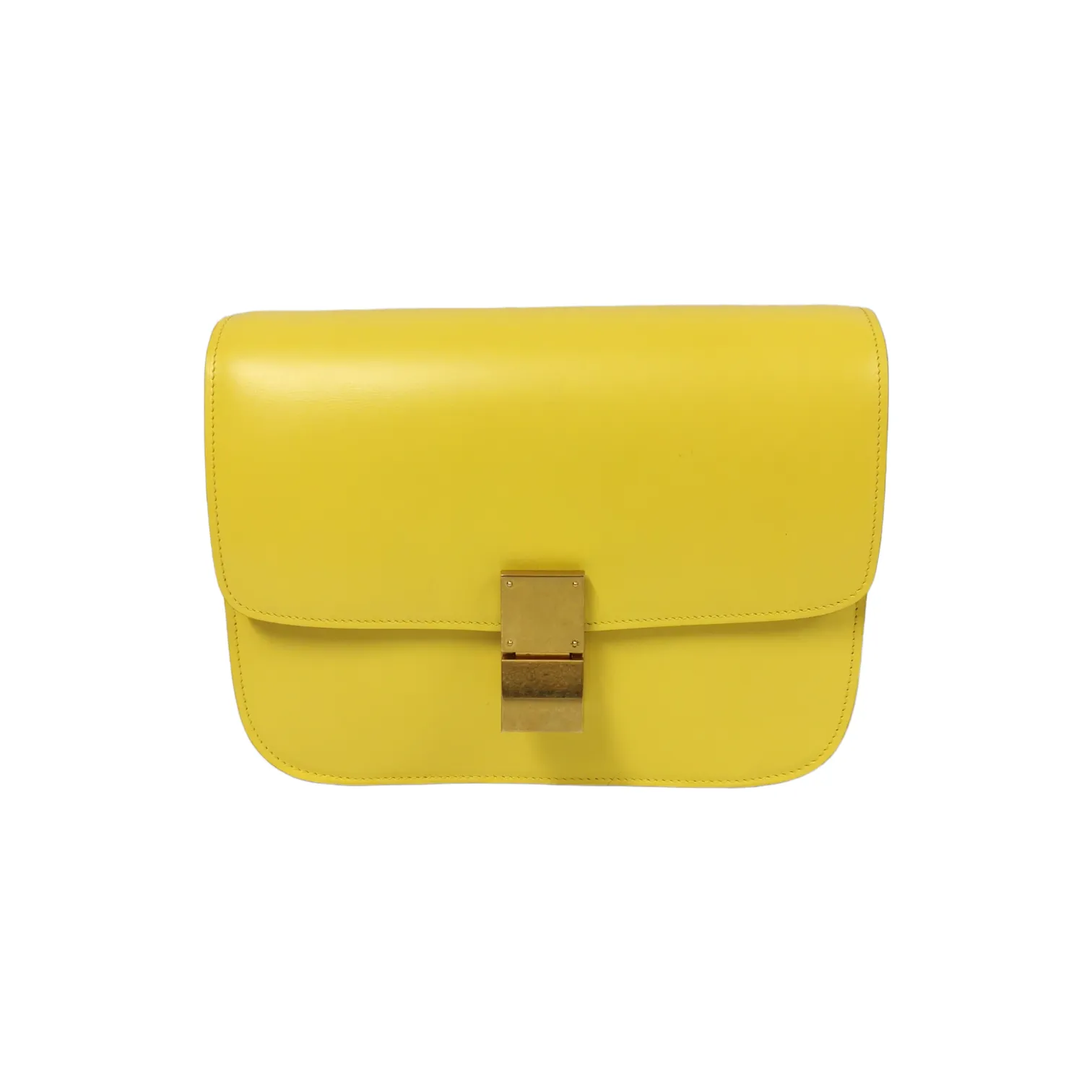 Celine Classic Box Medium Yellow Calfskin