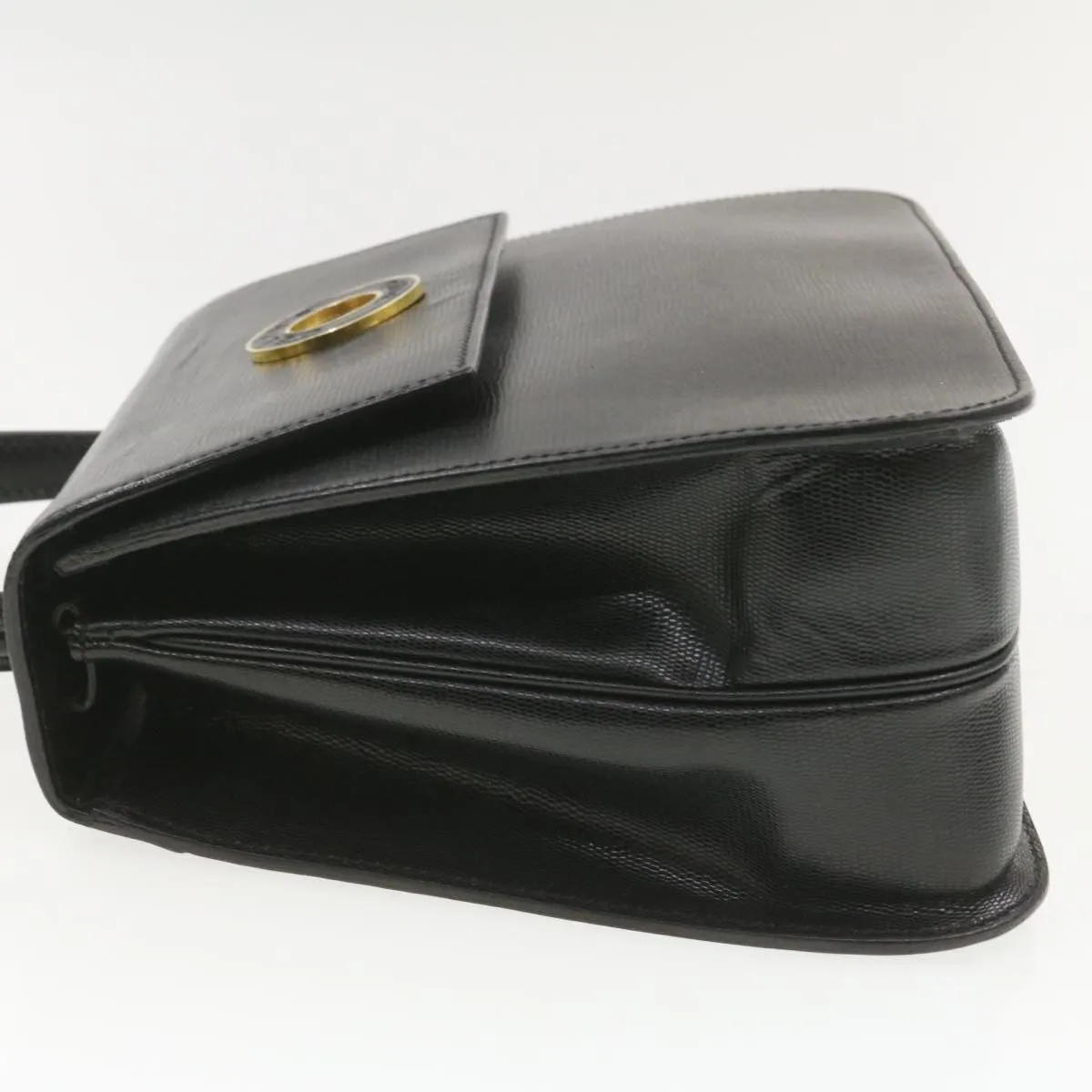 CELINE Hand Bag Leather 2Way Black Auth am376g