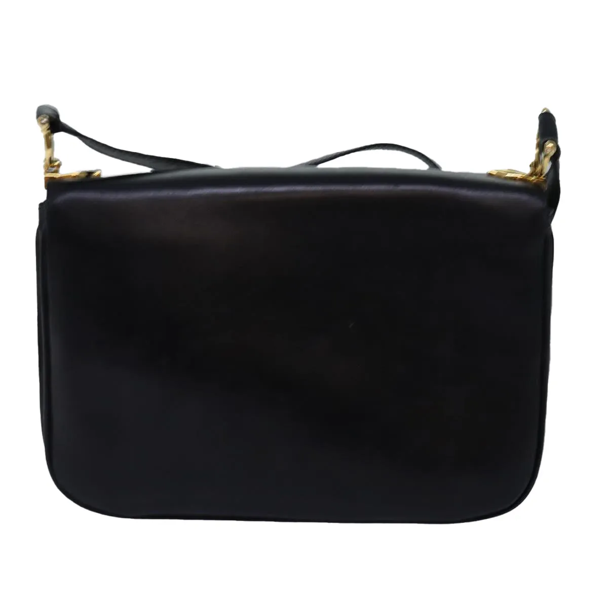 CELINE Horse Carriage Shoulder Bag Leather Black Auth bs14114