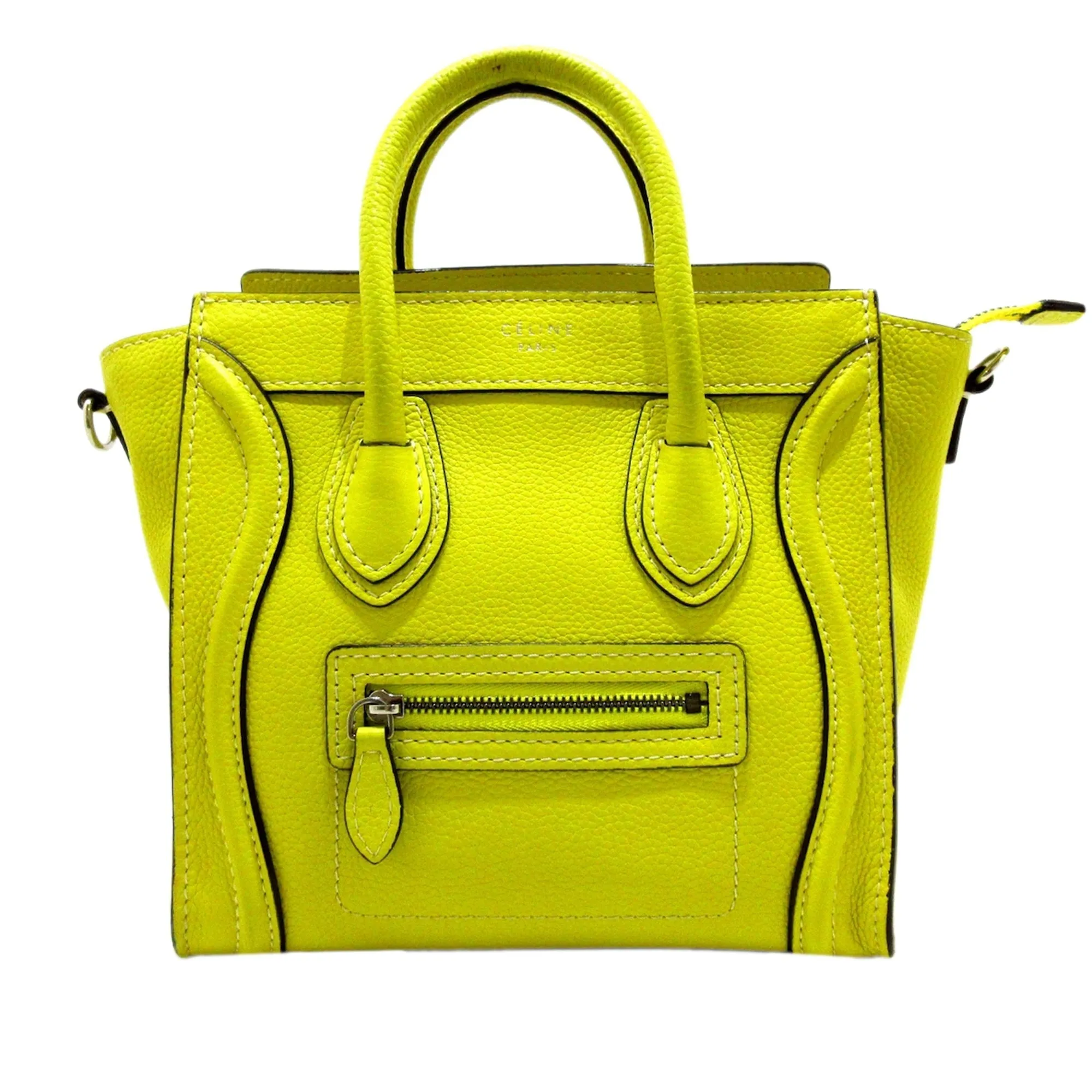 Celine Luggage Handbag Nano Yellow