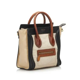 Celine Luggage Tote Tricolor Satchel