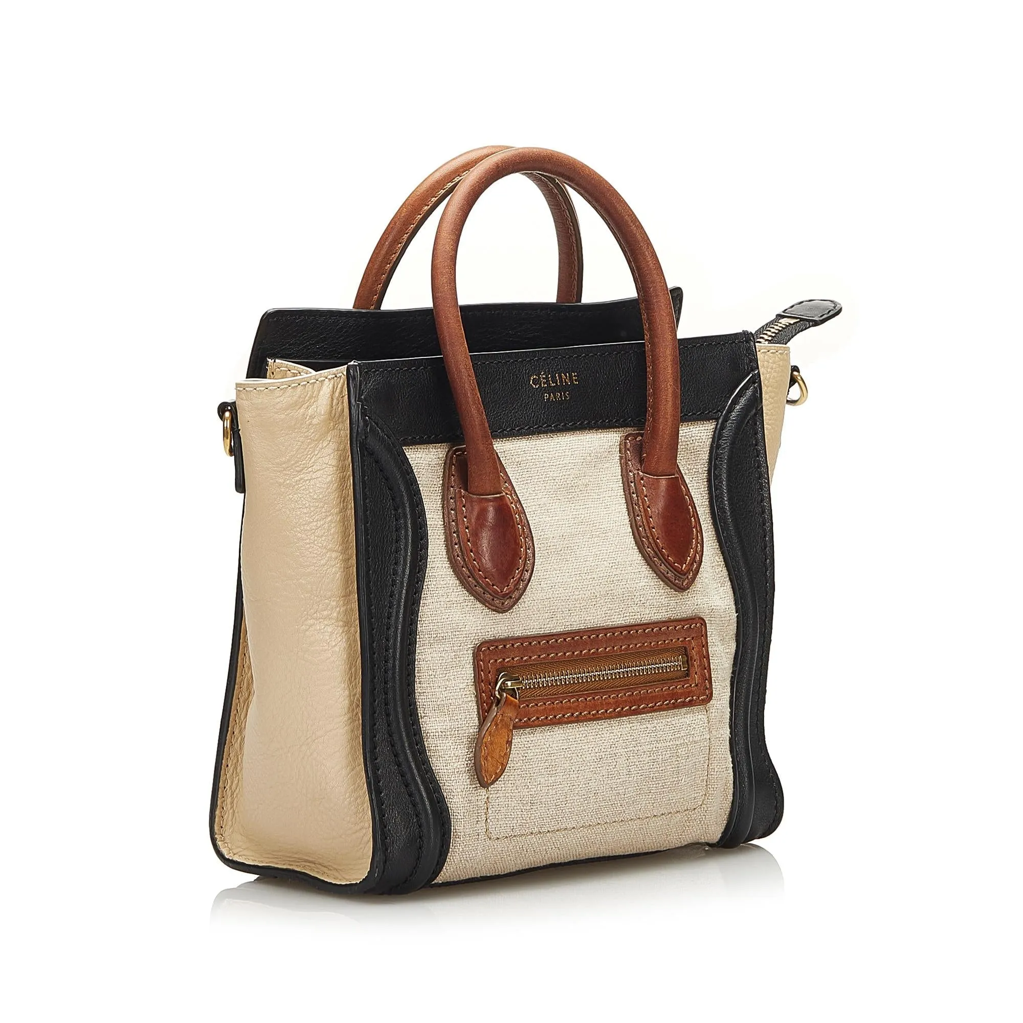 Celine Luggage Tote Tricolor Satchel