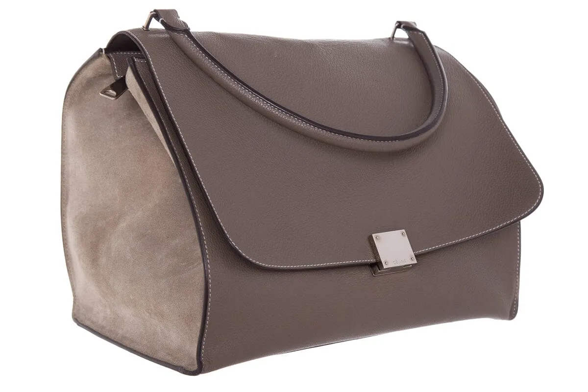 Celine Taupe Trapeze Color Block Handbag