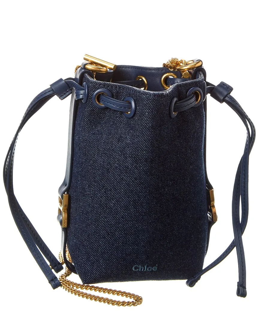 Chloé Marcie Micro Denim & Leather Bucket Bag