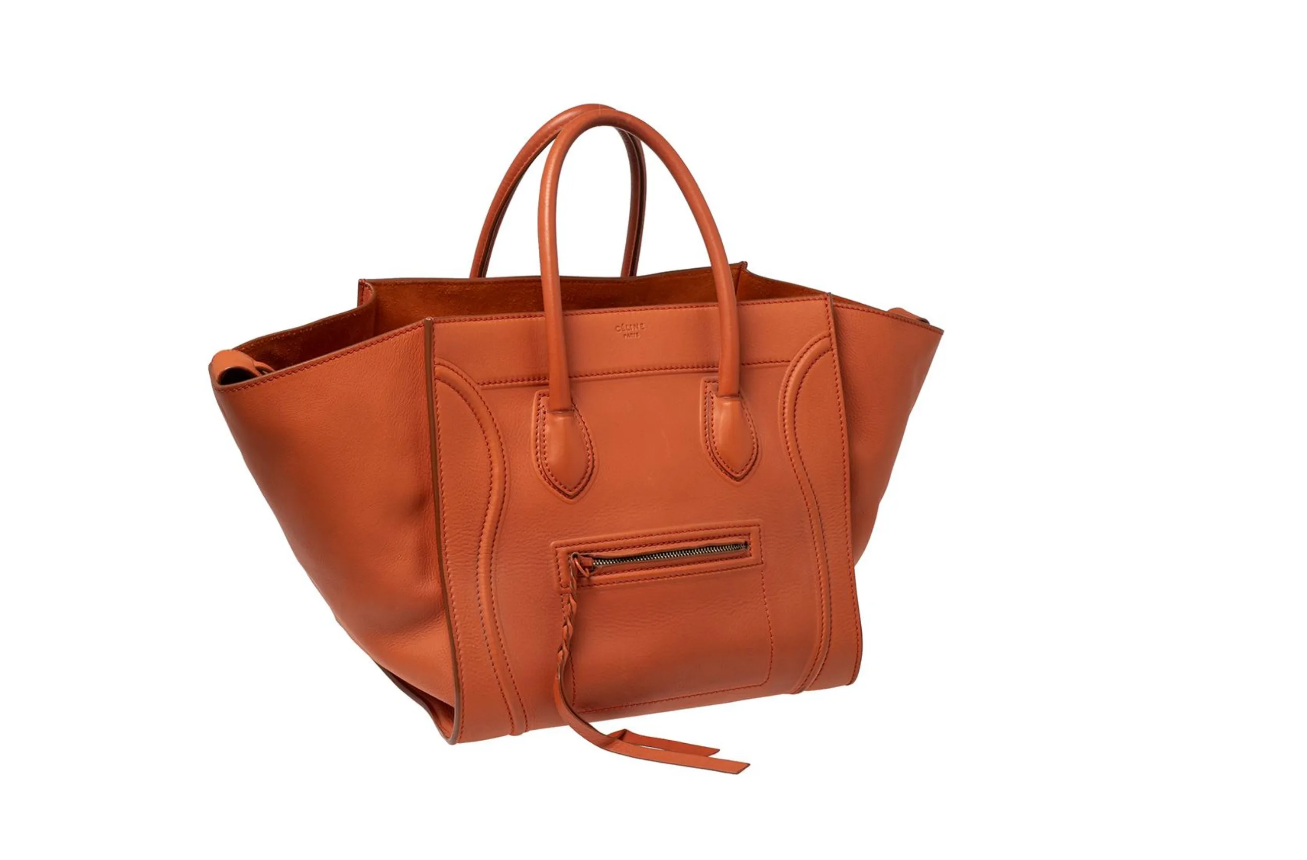 CÉLINE CALFSKIN PHANTOM LUGGAGE TOTE BURNT ORANGE