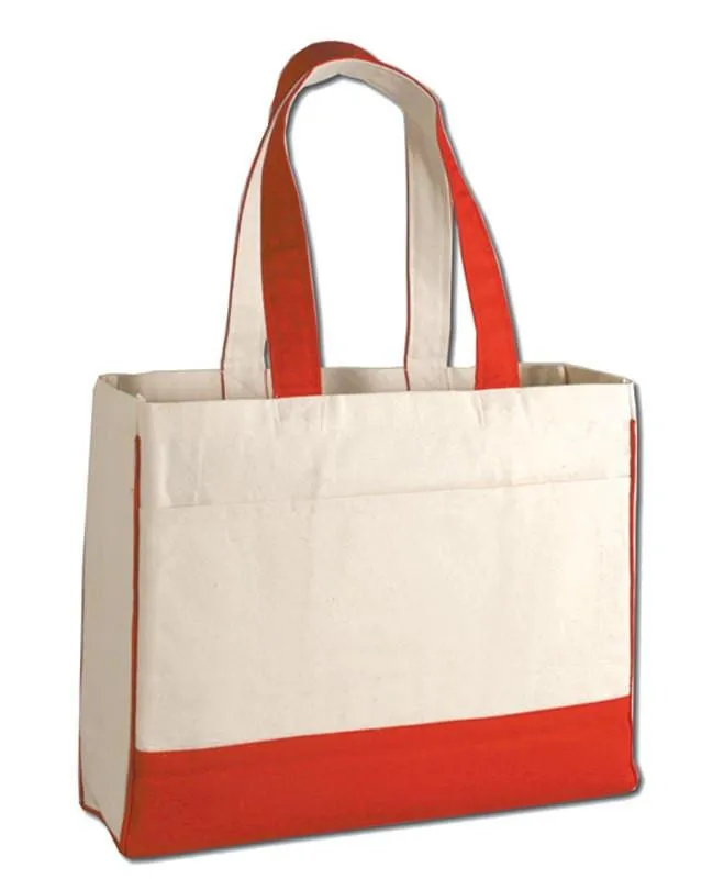 Cotton Canvas Tote Bag with Inside Zipper Pocket