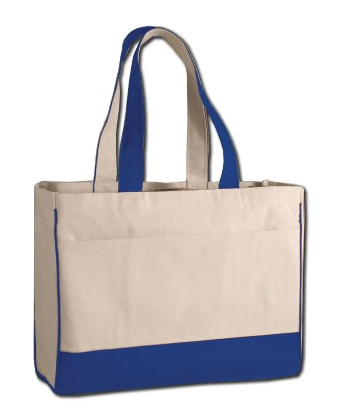 Cotton Canvas Tote Bag with Inside Zipper Pocket