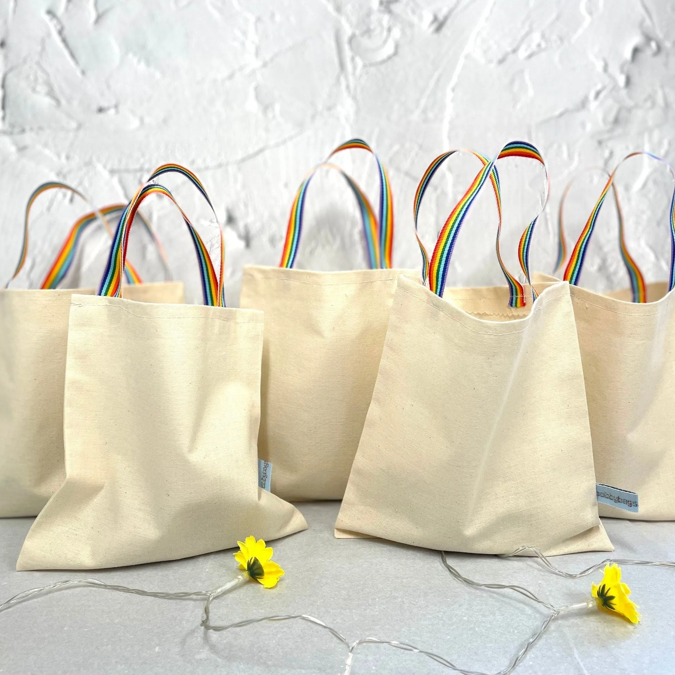 cotton rainbow party bags