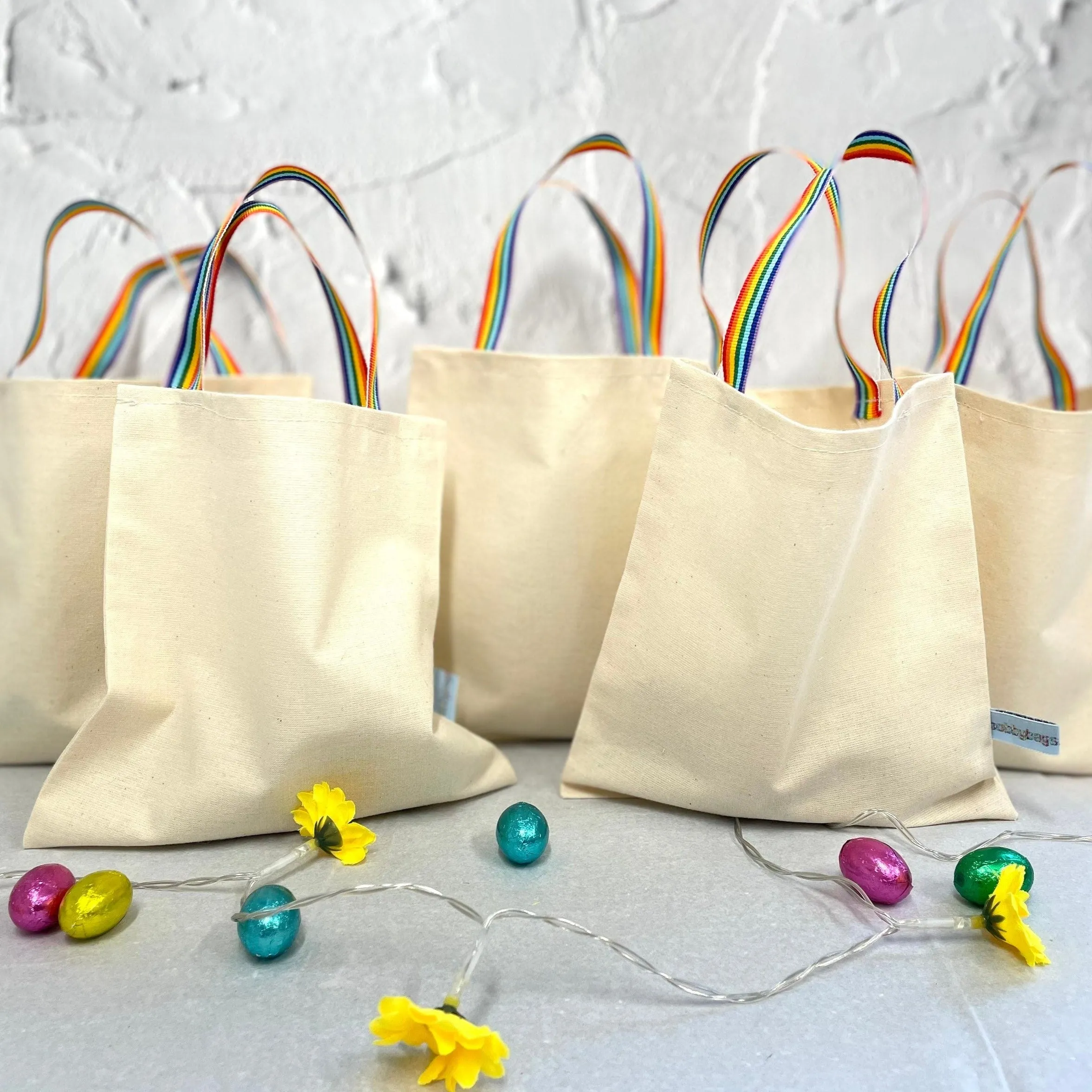 cotton rainbow party bags