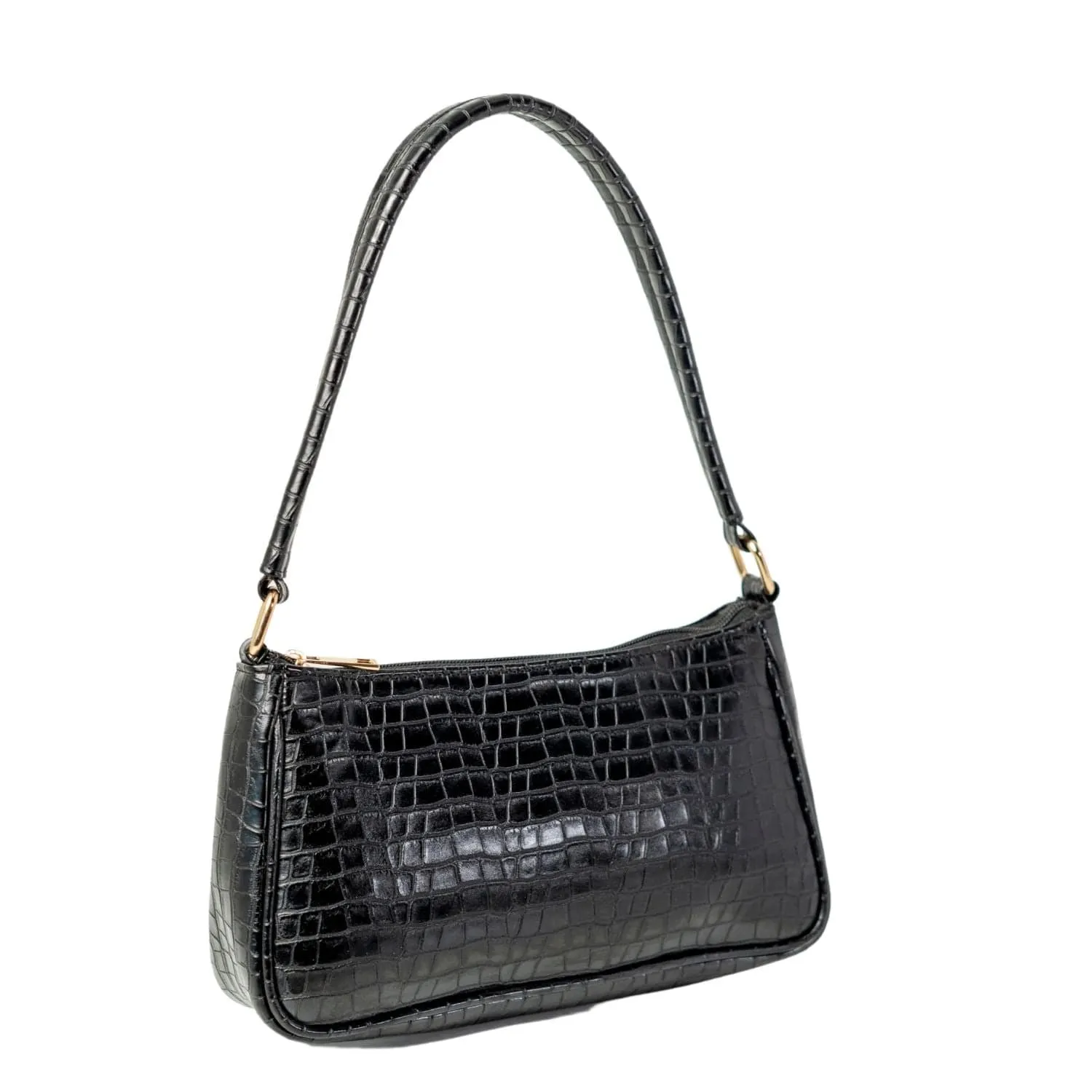 Croco Textured Shoulder Bag