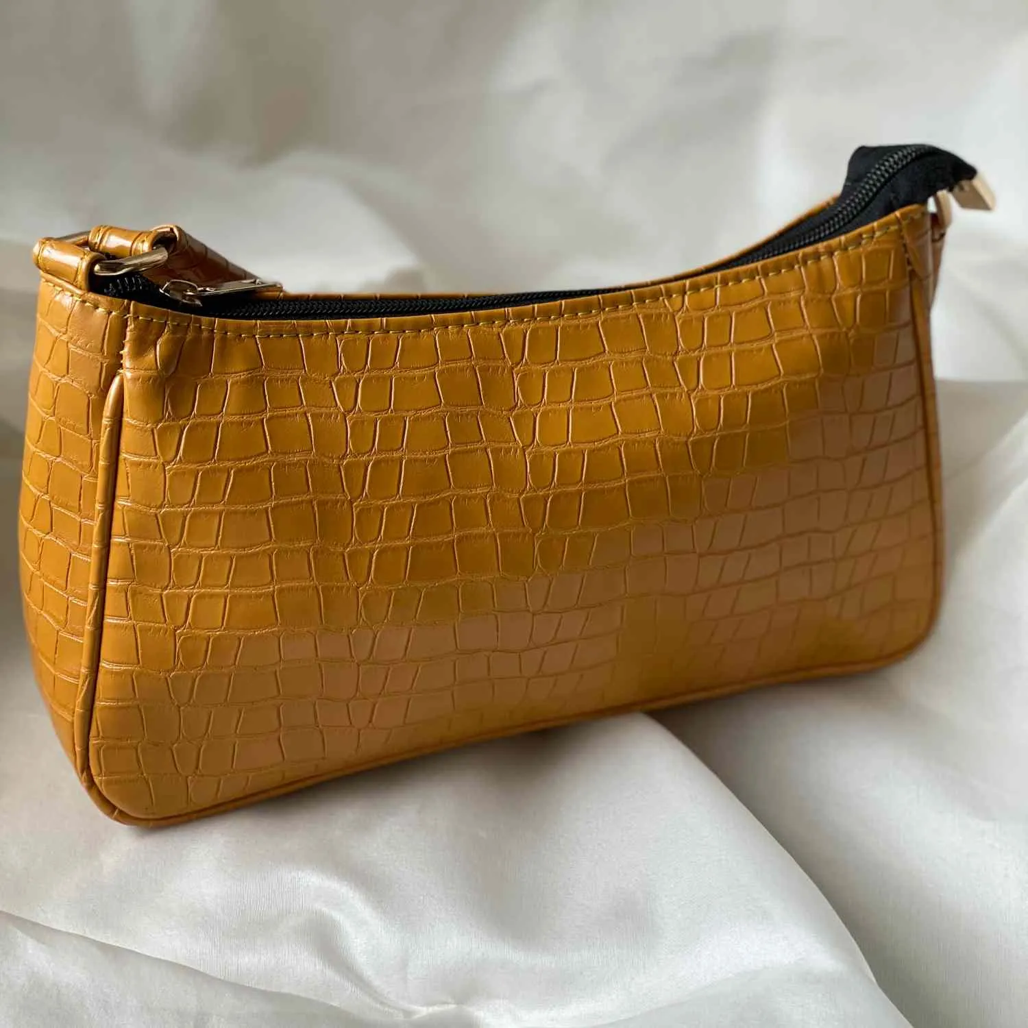 Croco Textured Shoulder Bag