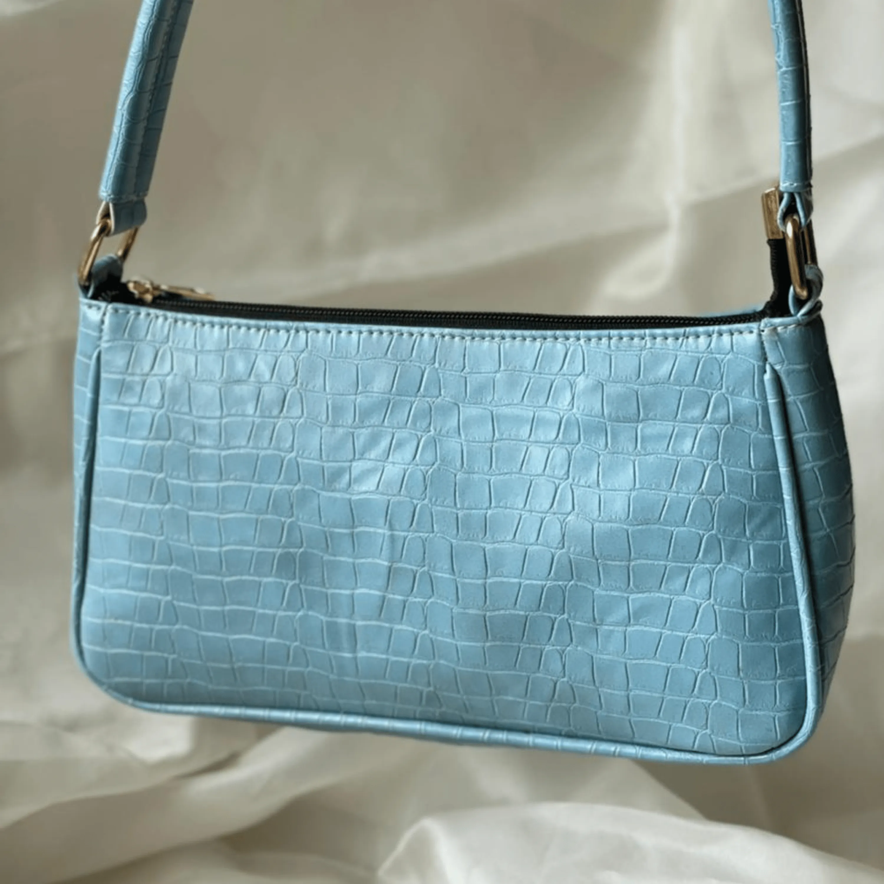 Croco Textured Shoulder Bag