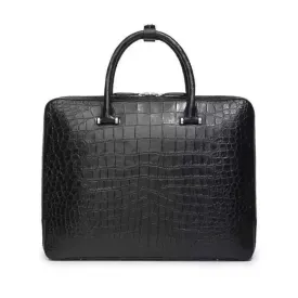 Crocodile Leather Briefcase Black