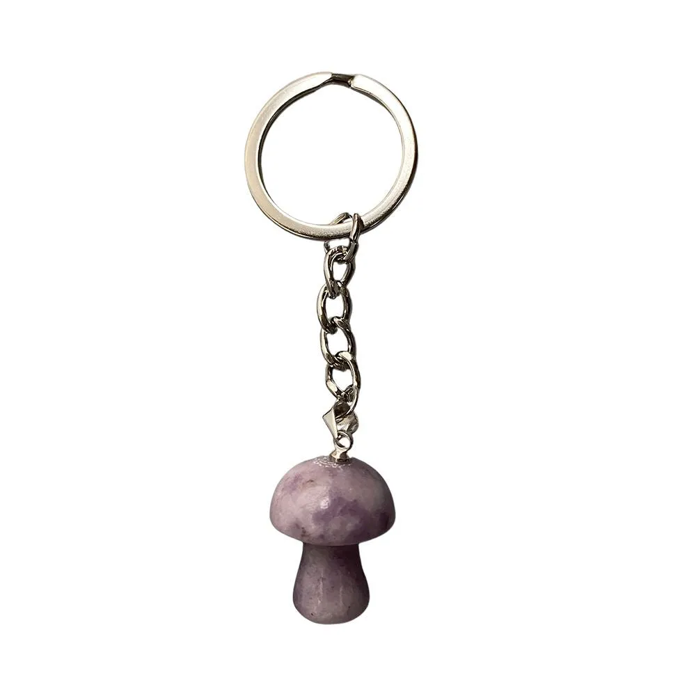 Crystal Mushroom Keychain