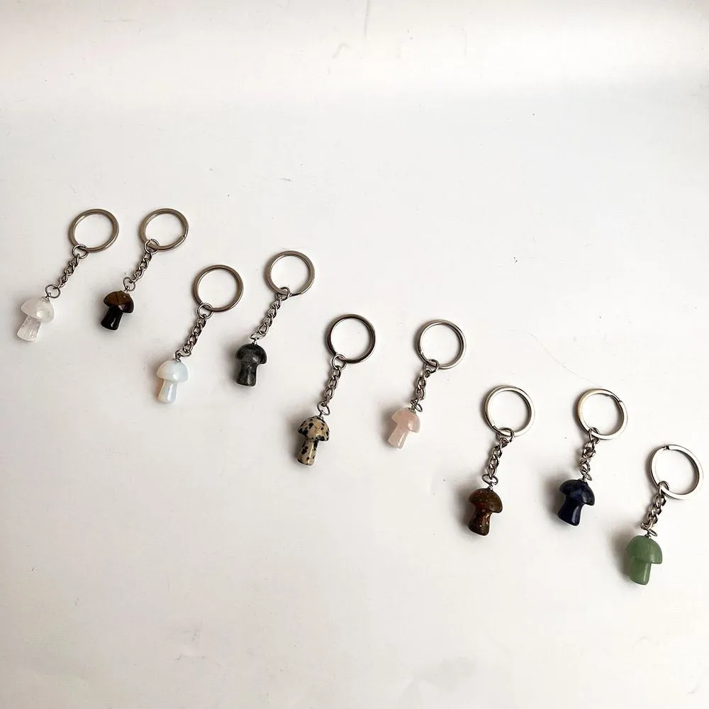 Crystal Mushroom Keychain