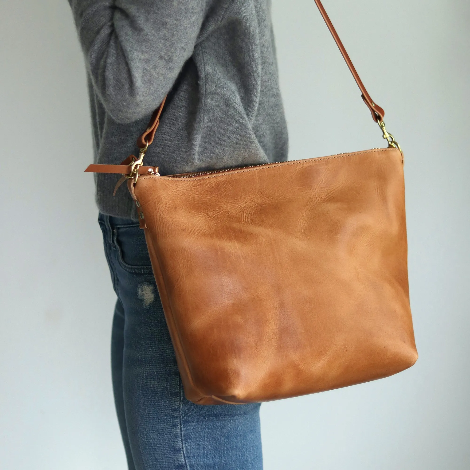 Custom Listing for Chelsia - Large Slouchy Hobo Crossbody - Honey Brown