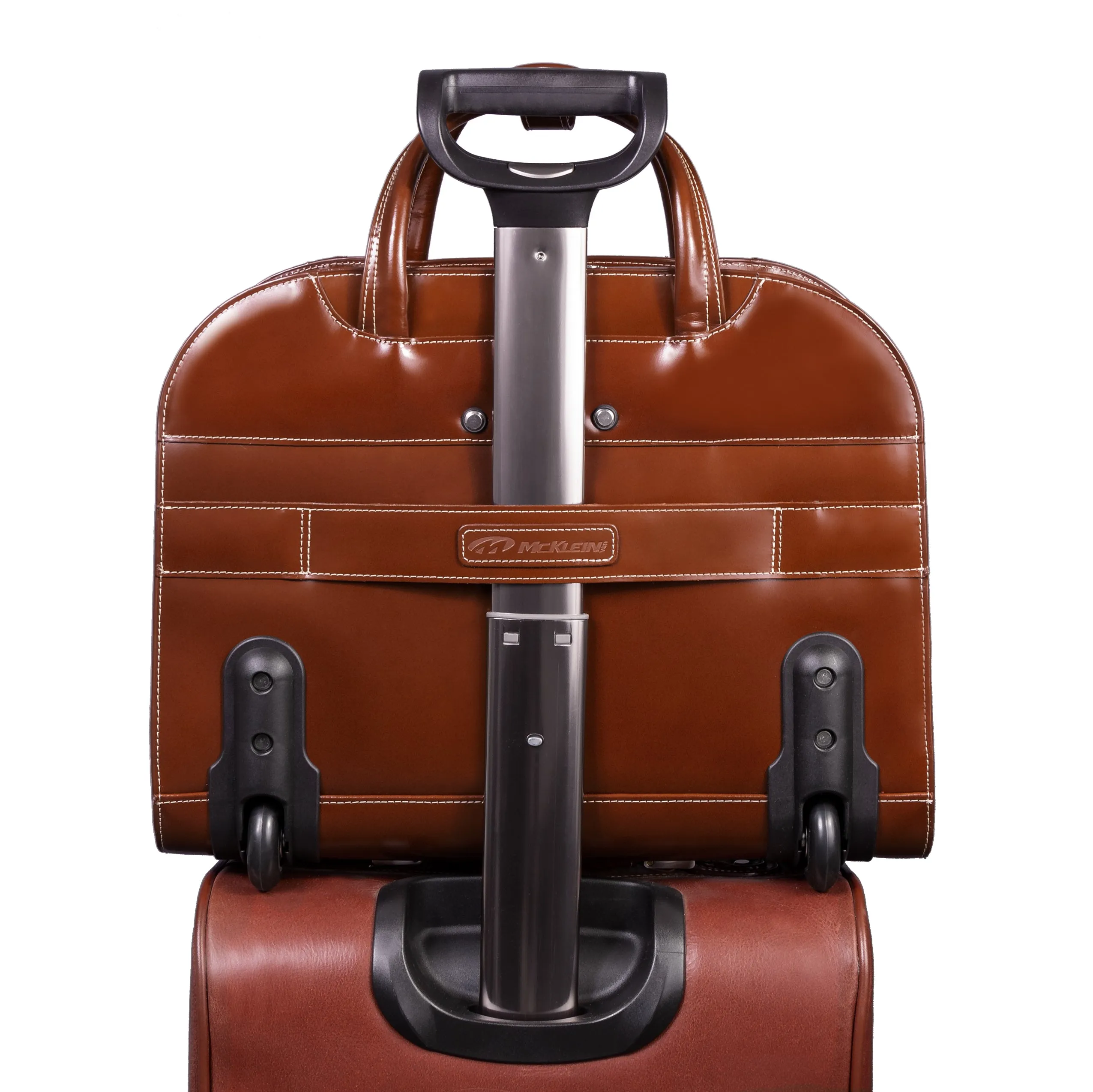 DAVIS | 15” Leather Wheeled Laptop Briefcase