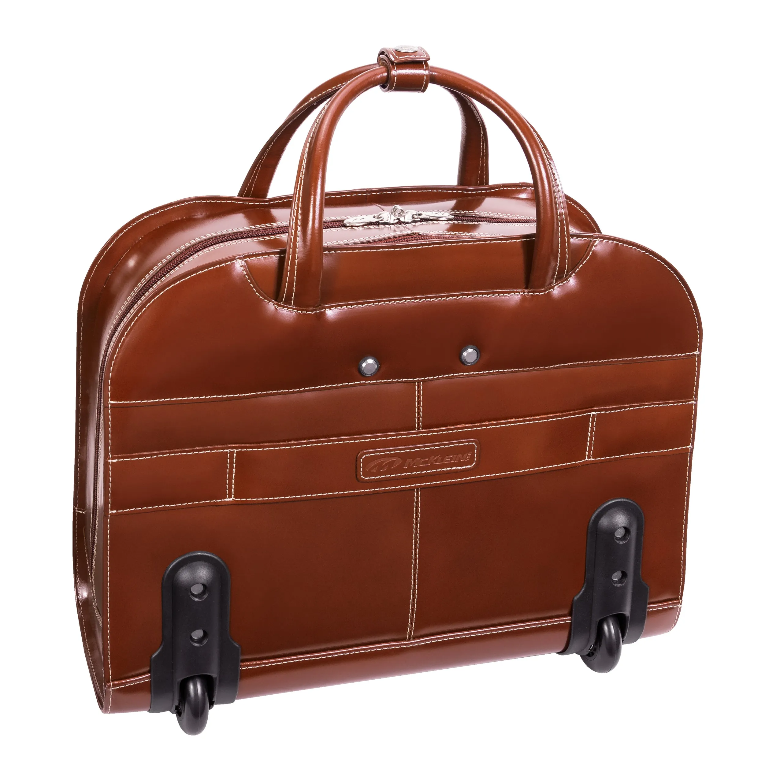 DAVIS | 15” Leather Wheeled Laptop Briefcase