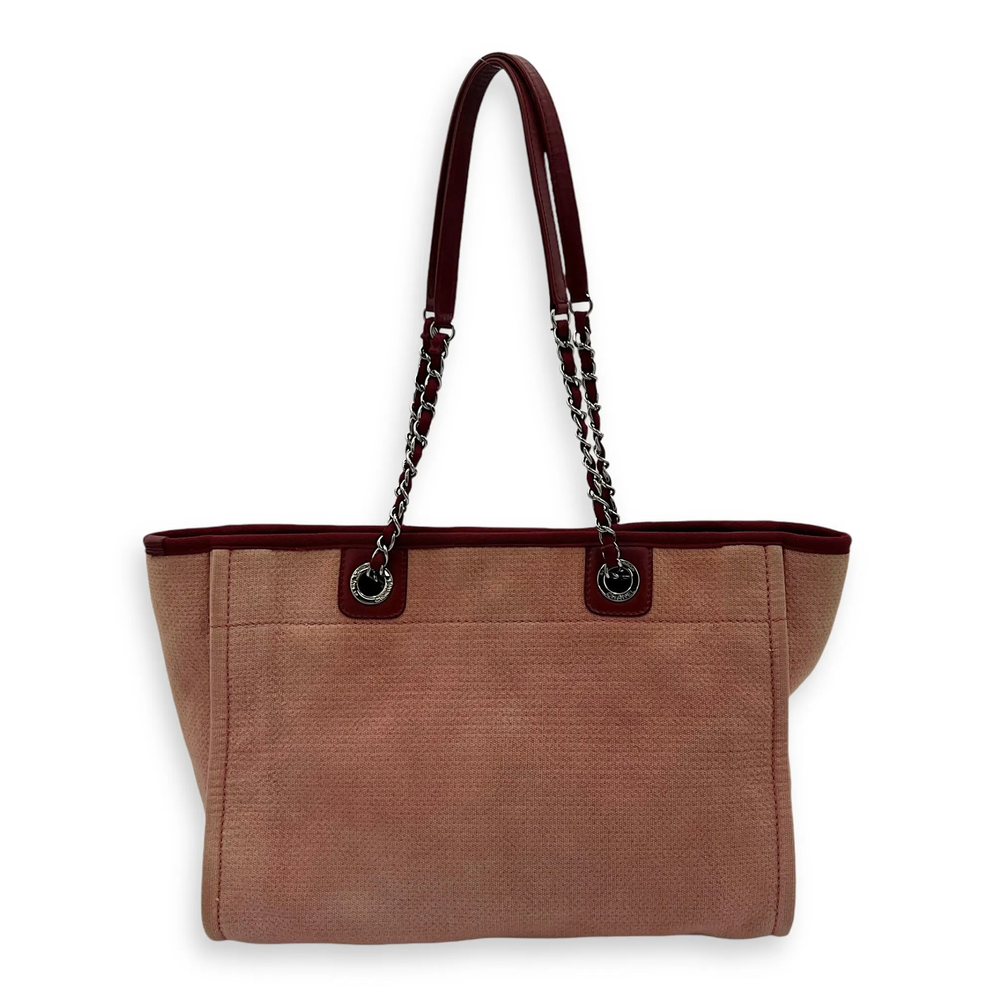 Deauville Tote Bag Red in Canvas, Silver hardware