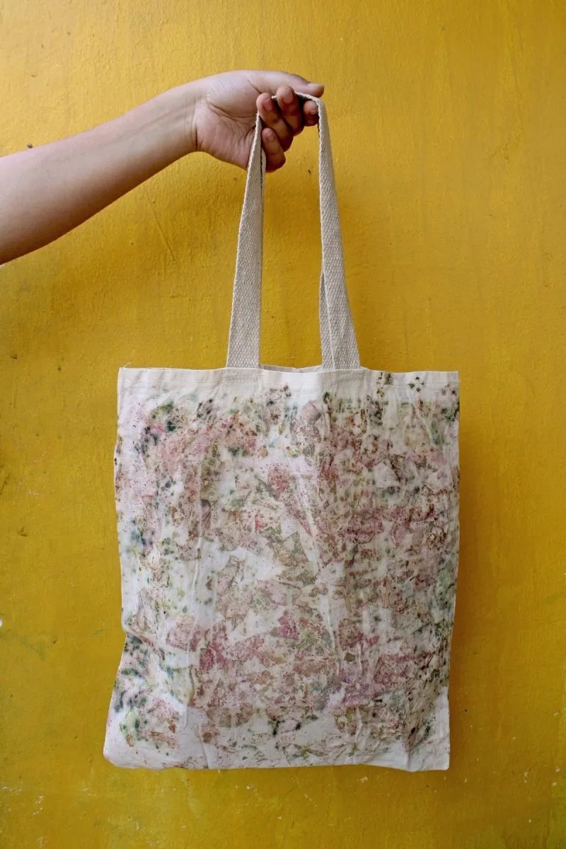 Eco Printed Packaging Bag- Deep Red, Green, White