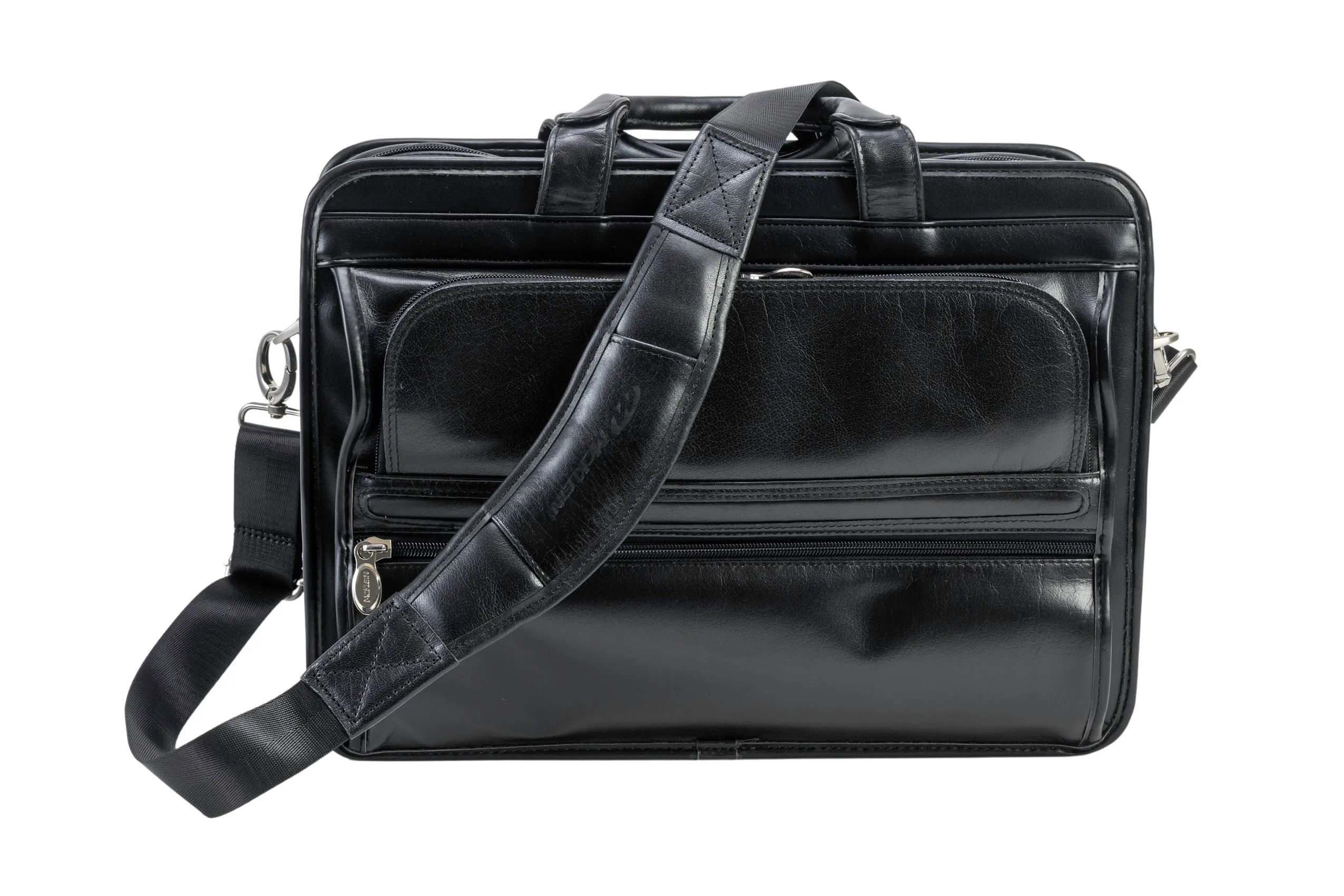 ELSTON | 15” Leather Dual-Compartment Laptop Briefcase