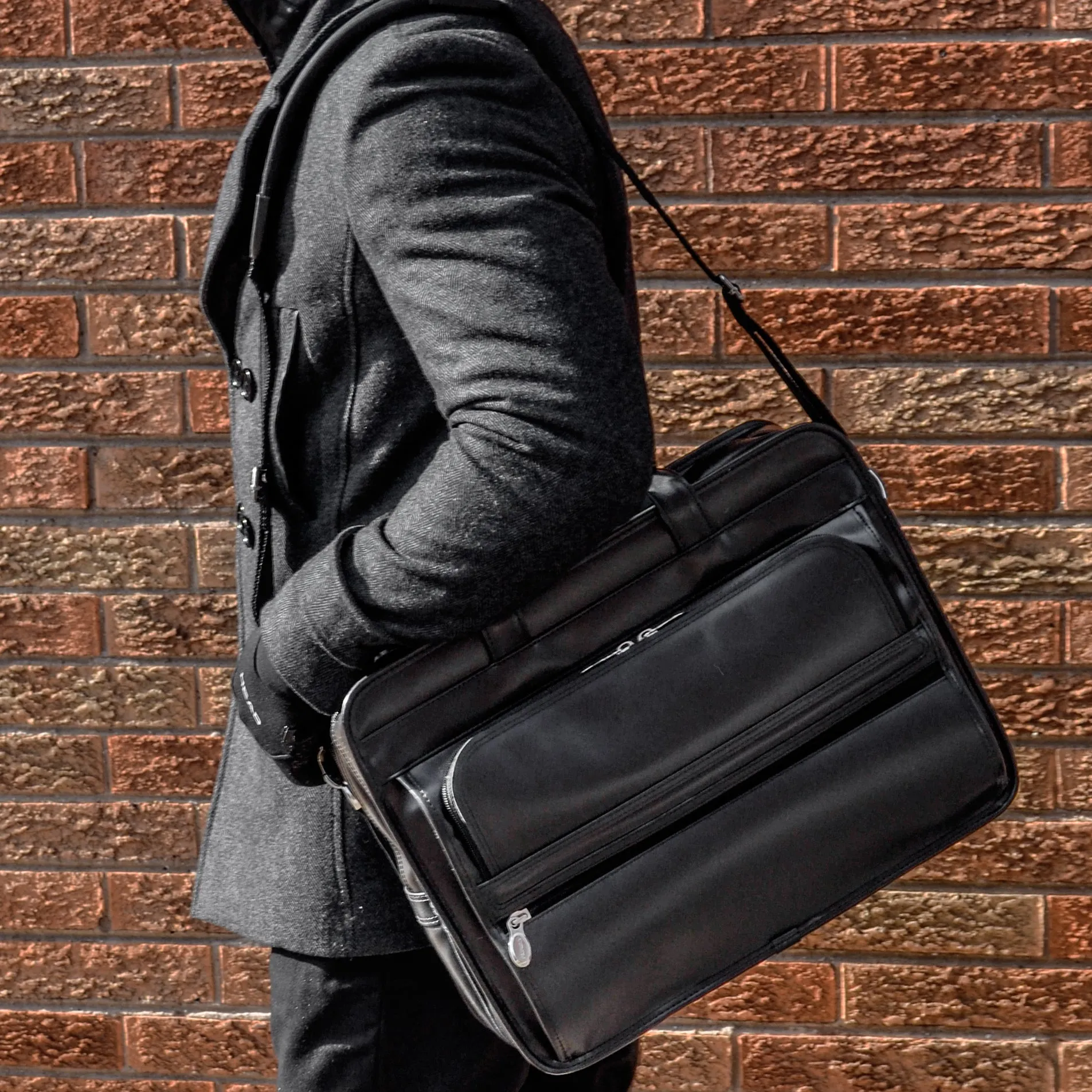 ELSTON | 15” Leather Dual-Compartment Laptop Briefcase