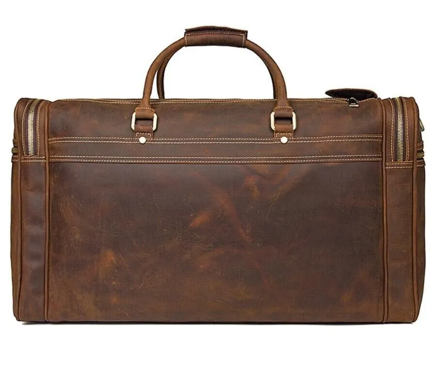 Extra Large Genuine Leather Travel Bag Weekender