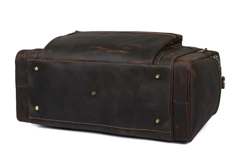 Extra Large Genuine Leather Travel Bag Weekender