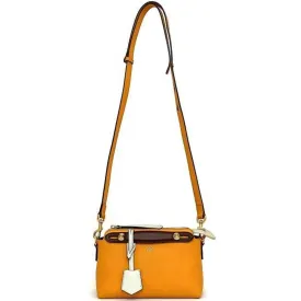 FENDI 2way visor way orange white brown 8BL145 leather  shoulder bag handbag pochette studs ladies