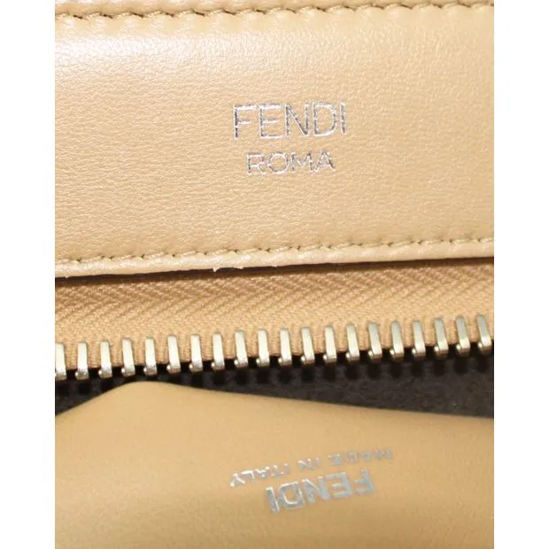 FENDI Beige Quilted Dotcom Shoulder Bag