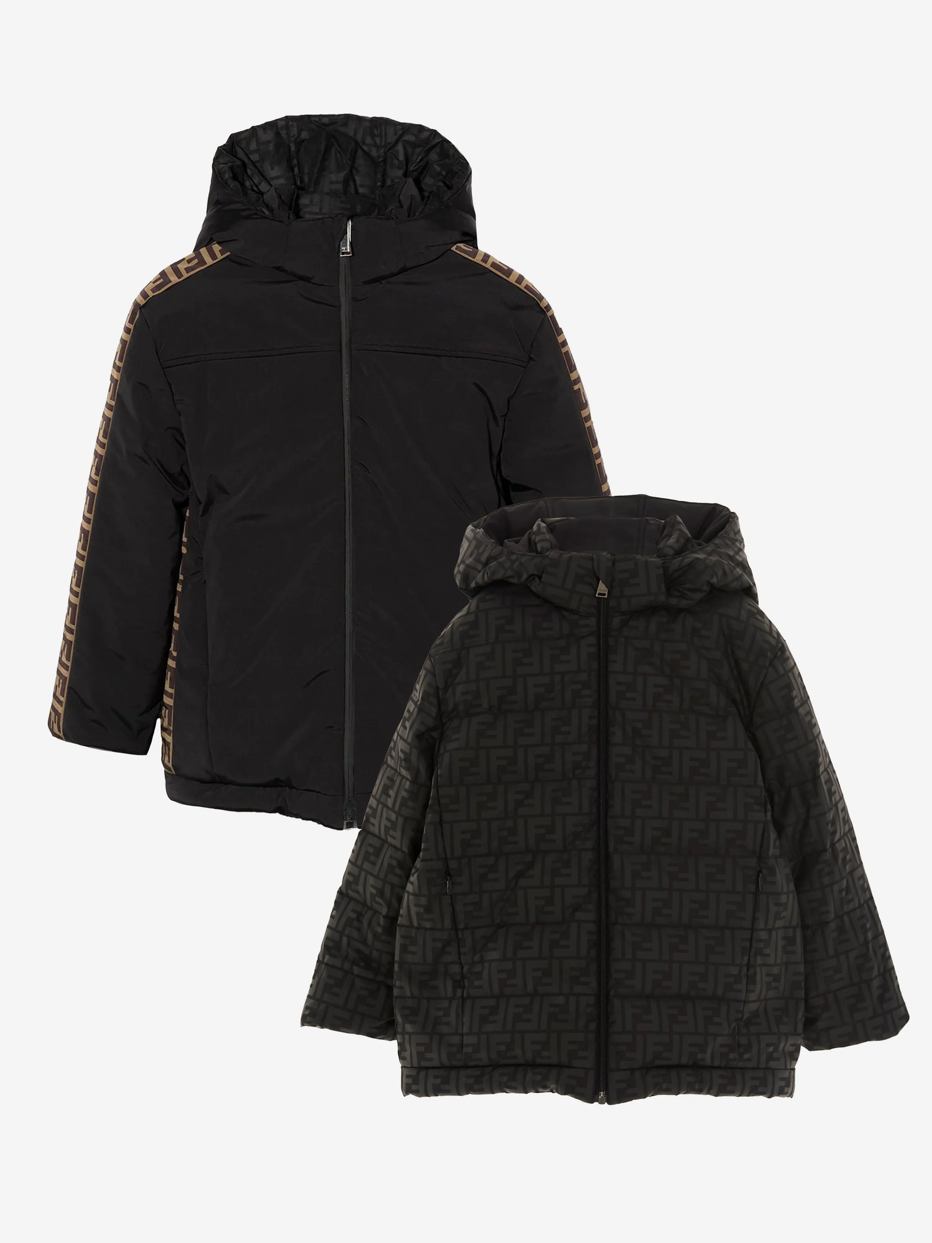 Fendi Boys Down Padded Logo Ski Jacket