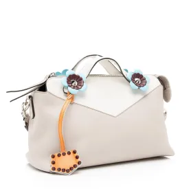 Fendi Calfskin Flowerland Studded By The Way Medium Boston Bag (SHF-23632)