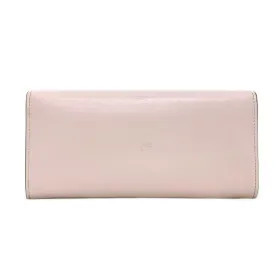 Fendi Long Bi-Fold Wallet Pink Gold Mon 8M0251 Leather GP FENDI Ladies Bugs Eye Motif Flap