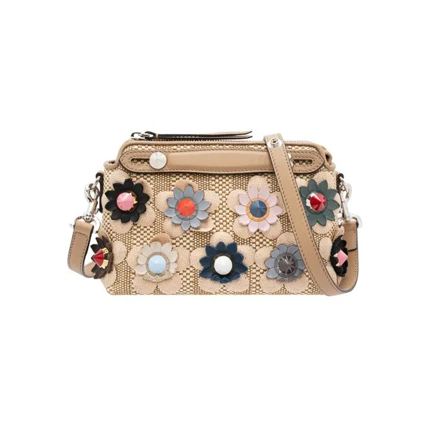 FENDI Mini Flowerland By The Way Straw Satchel