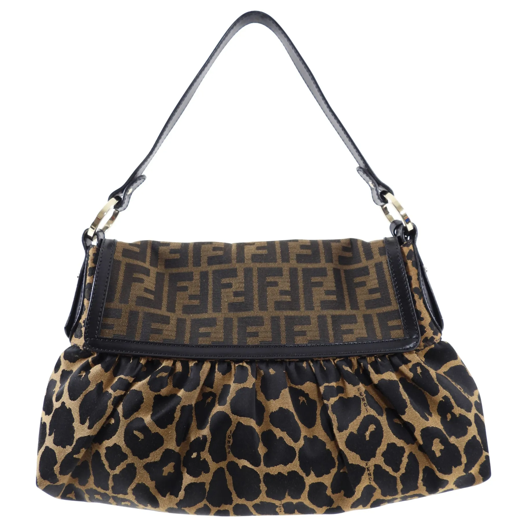 Fendi Monogram Zucca and Leopard Chef Bag