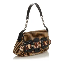 Fendi Pequin Velvet Shoulder Bag (SHG-28518)