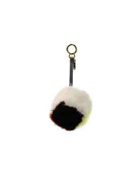 Fendi Pom Pom Bag Charm in Multicolor Faux Fur