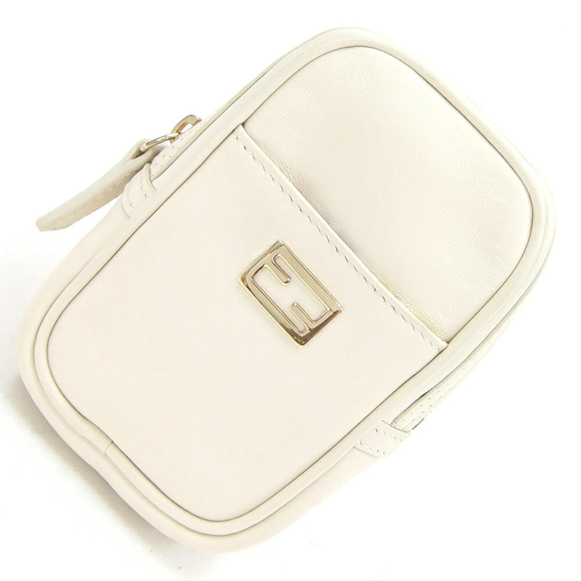 FENDI Pouch Ivory Leather Ladies White