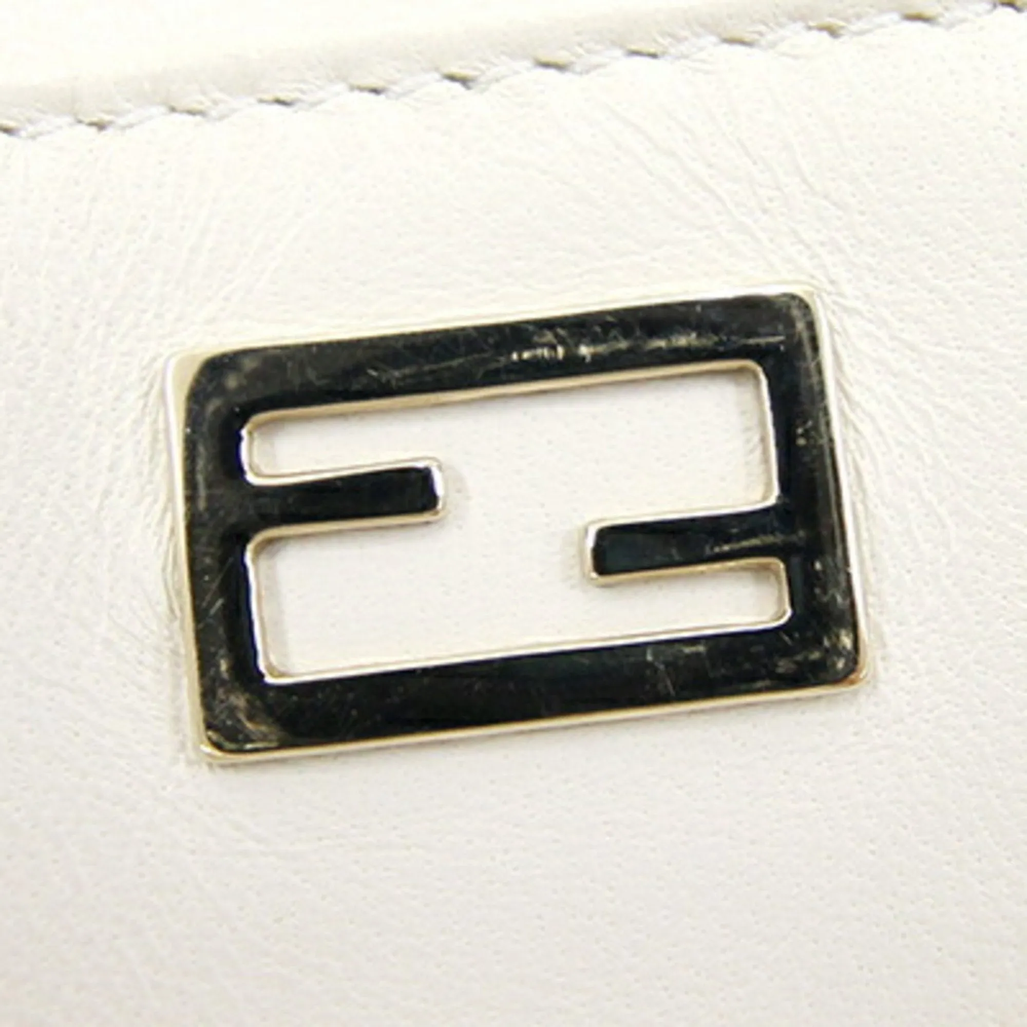 FENDI Pouch Ivory Leather Ladies White