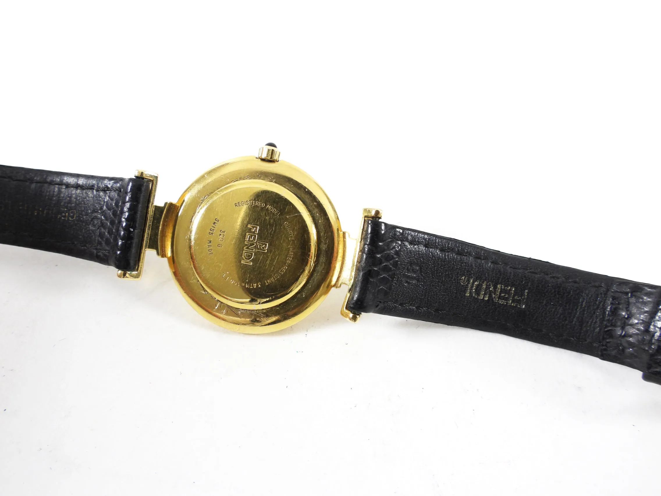 Fendi Vintage FF Gold 320 G Watch with Black Band