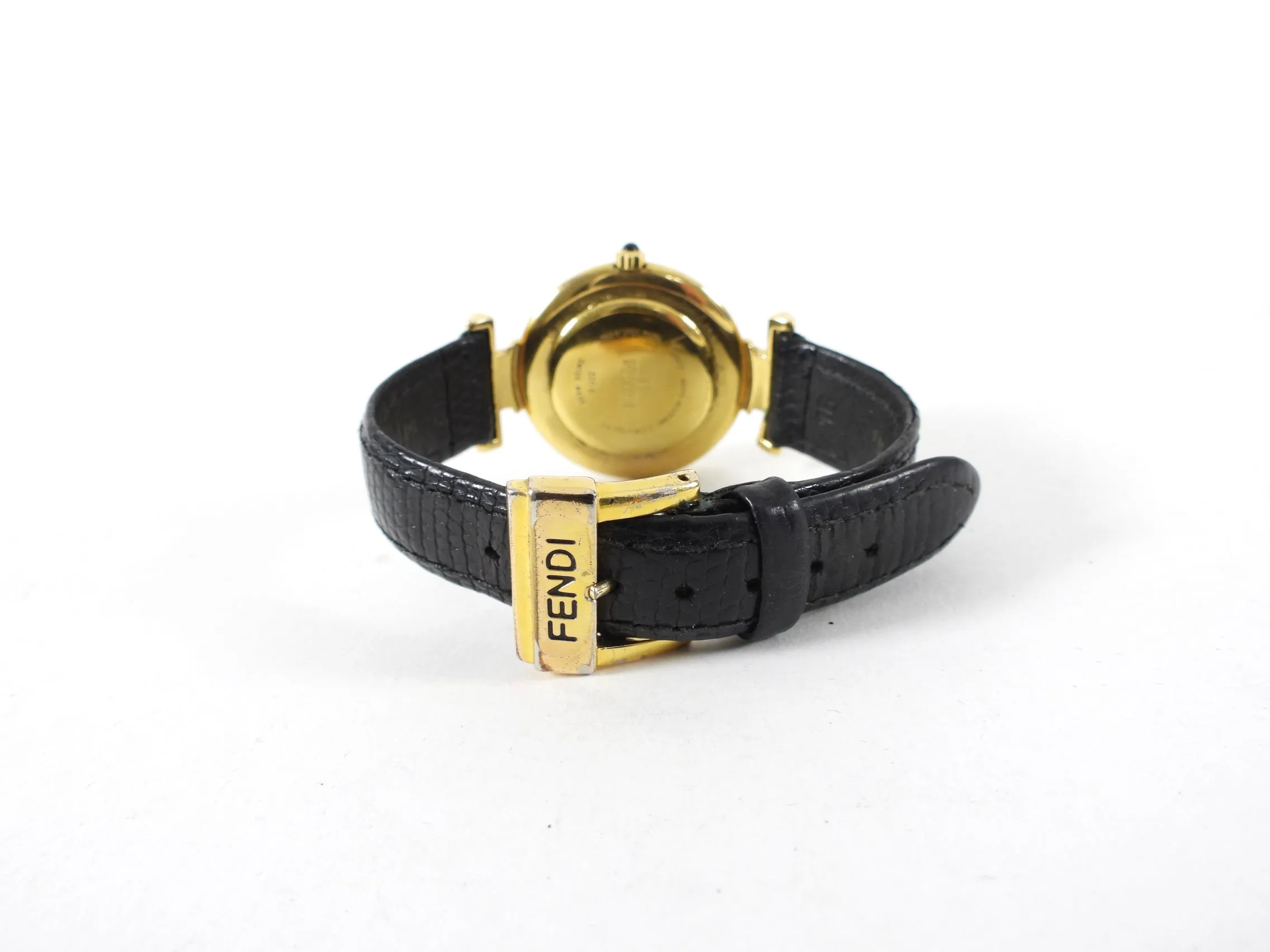 Fendi Vintage FF Gold 320 G Watch with Black Band