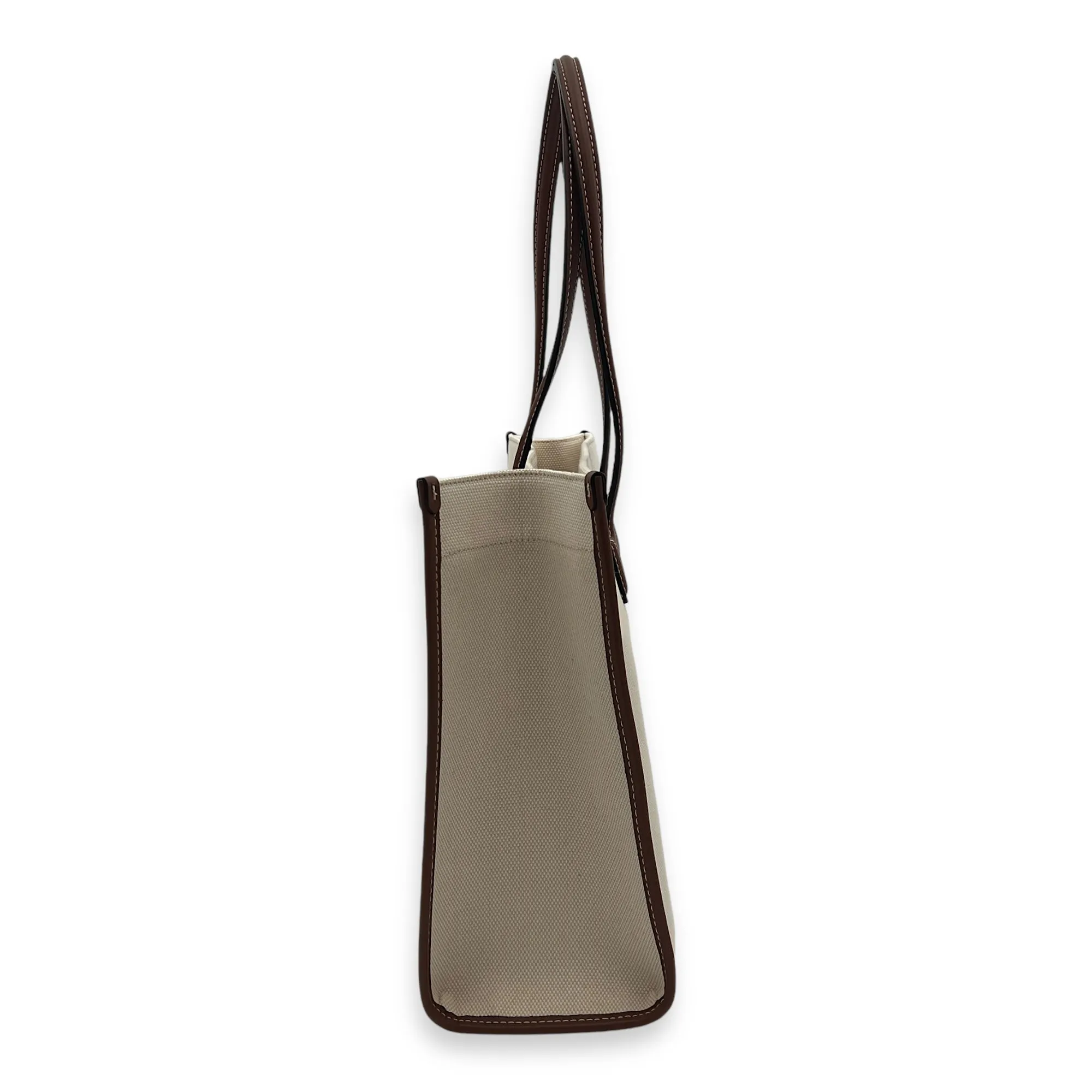 Freya Tote Bag Brown in Canvas, Gold hardware