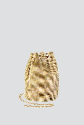 Gold Crystal Bucket Bag