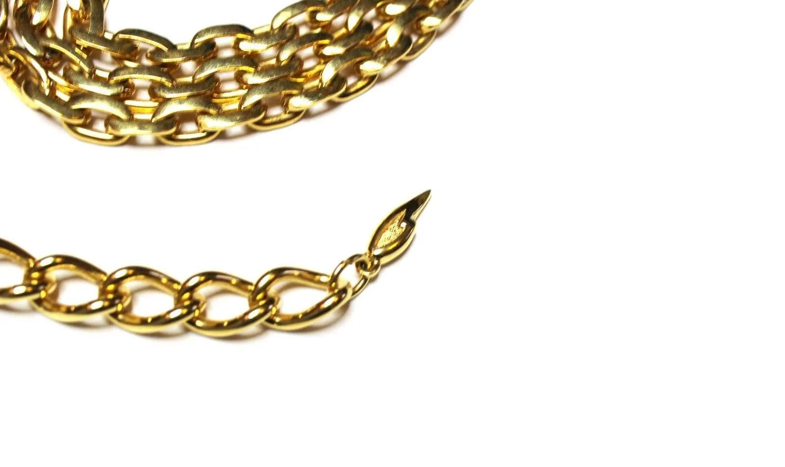 Gold Fendi Triple Chain Choker Necklace