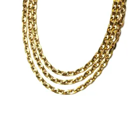 Gold Fendi Triple Chain Choker Necklace