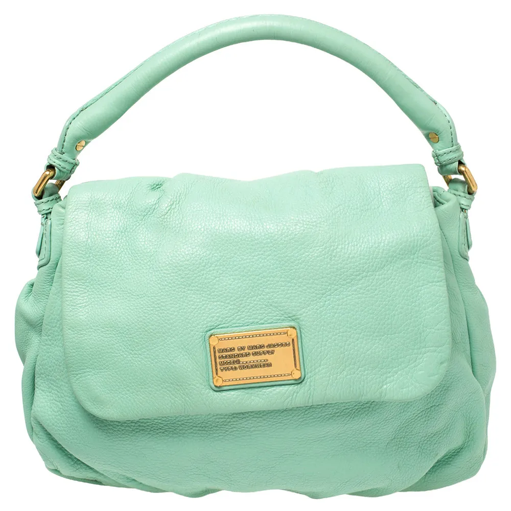 Green Leather Classic Q Lil Ukita Top Handle Bag