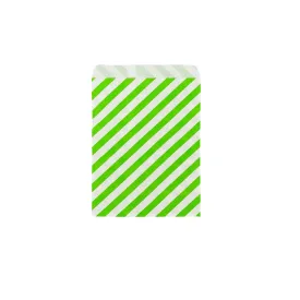 Green Stripe Paper Treat Bags